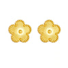 Fashion Titanium Steel Five Leaf Clover Electroplated Jewelry Set Necklace Bracelet