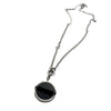 Fashion Titanium Steel Geometric Plaid Water Wave Chain Long Round Necklace Unisex Accessories