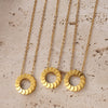 Fashion 316L Stainless Steel Geometric Round Pendant Clavicle Chain