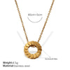 Fashion 316L Stainless Steel Geometric Round Pendant Clavicle Chain