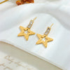 Fashion Titanium Steel Goldplated Fivepointed Star Stud Earrings For Women