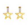 Fashion Titanium Steel Goldplated Fivepointed Star Stud Earrings For Women