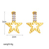 Fashion Titanium Steel Goldplated Fivepointed Star Stud Earrings For Women