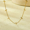 Fashion Titanium Steel Goldplated Thin Strip Collarbone Necklace With Electroplating Treatment