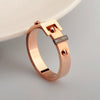 Fashion Titanium Steel Heart Ring Electroplated For Men And Women