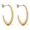Fashion 316L Stainless Steel Minimalist Cshaped Women's Earrings With Electroplating