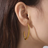 Fashion 316L Stainless Steel Minimalist Cshaped Women's Earrings With Electroplating