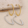 Fashion 316L Stainless Steel Minimalist Cshaped Women's Earrings With Electroplating