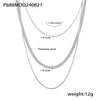 Fashion 316L Stainless Steel Necklace Hiphop Style Multilayer Stacked Choker Geometric Electroplating Light Luxury Men's And Women's Same Style