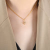 Fashion 316L Stainless Steel Twelve Constellation Geometric Rhinestone Inlaid Necklace Accessories