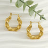 Fashion 316L Stainless Steel Ushape Geometric Electroplated Women's Earrings Jewelry Wholesale