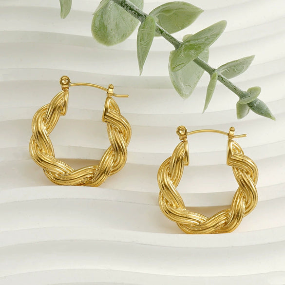 Fashion 316L Stainless Steel Ushape Geometric Electroplated Women's Earrings Jewelry Wholesale