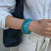 Fashion Translucent Smudged Acrylic Handmade Bracelet For Women Round Wide