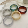 Fashion Translucent Smudged Acrylic Handmade Bracelet For Women Round Wide