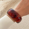 Fashion Translucent Smudged Acrylic Handmade Bracelet For Women Round Wide