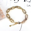 Fashion Trend Allmatch Gold Plated Zirconia Geometric Ring Stitching Bracelet Jewelry For Women