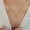 Fashion Trend Diamond Pendant Necklace With 26 Letters For Women Titanium Steel Gold Plated Electroplated Mixed Gemstone Setting