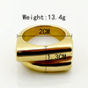 Fashion Trend Exaggerated Double Layer Stone Ring Stainless Steel Gold Plated Geometric Style For Women