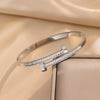 Fashion Trend Micro Inlaid Zircon Niche Design Exquisite Titanium Steel Nail Bracelet For Women With Vacuum Furnace Electroplating And Geometric Style