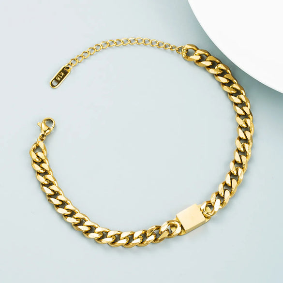 Fashion Trend Stainless Steel  Cuban Chain Bracelet Wholesale Gooddiy