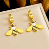 Fashion Trendy Conch Shell Stainless Steel Fruit Butterfly Pendant Earrings With Electroplating