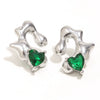 Fashion Trendy Ear Jewelry Stainless Steel 18K Gold Plated Asymmetrical Heart Earrings