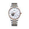 Fashion Trendy Fully Automatic Mechanical Men's Watch With Doublesided Cut Out Solid Butterfly Buckle Steel Belt Alloy Case Mineral Reinforced Glass Mirror