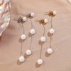 Fashion Trendy Women's Earrings 316L Stainless Steel Glass Beads Gold Long Tassel Electroplating Design