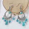 Fashion Turquoise Alloy Vintage Silver Natural Stone Bracelet Electroplating