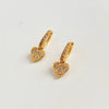 Fashion Twowear Detachable Love Pendant Earrings Stainless Steel Diamondencrusted Electroplated Geometric Light Luxury Jewelry