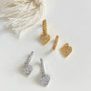 Fashion Twowear Detachable Love Pendant Earrings Stainless Steel Diamondencrusted Electroplated Geometric Light Luxury Jewelry