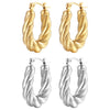 Fashion U Shape Stainless Steel Plating Hoop Earrings 1 Pair