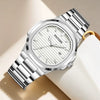 Fashion Ultrathin Men's Alloy And Stainless Steel Quartz Watch With Luminous Calendar Waterproof Round Dial