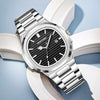 Fashion Ultrathin Men's Alloy And Stainless Steel Quartz Watch With Luminous Calendar Waterproof Round Dial