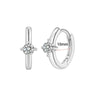 Fashion Unisex Geometric Stainless Steel Earrings With Emerald Set Zircon And Electroplating Design
