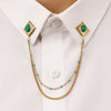 Fashion Unisex Geometric Stainless Steel Shirt Collar Pin Jewelry With Electroplating Treatment