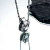 Fashion Unisex Geometric Titanium Steel Double Ring Crystal Necklace With Electroplating Treatment
