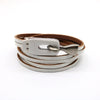 Fashion Unisex Multi Layer Hook Geometry Punk Retro Trend Leather Jewelry Bracelet