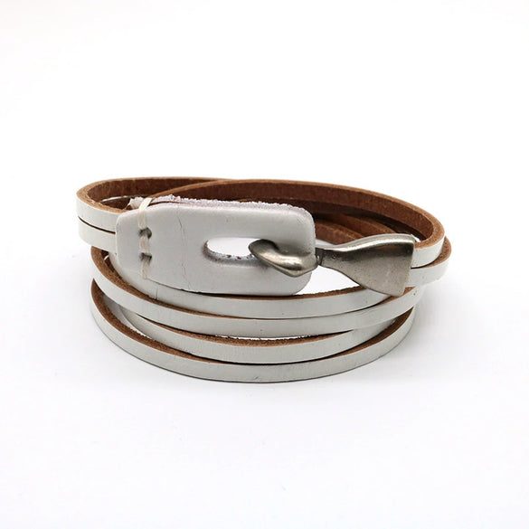 Fashion Unisex Multi Layer Hook Geometry Punk Retro Trend Leather Jewelry Bracelet