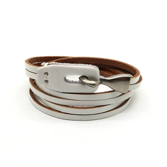 Fashion Unisex Multi Layer Hook Geometry Punk Retro Trend Leather Jewelry Bracelet