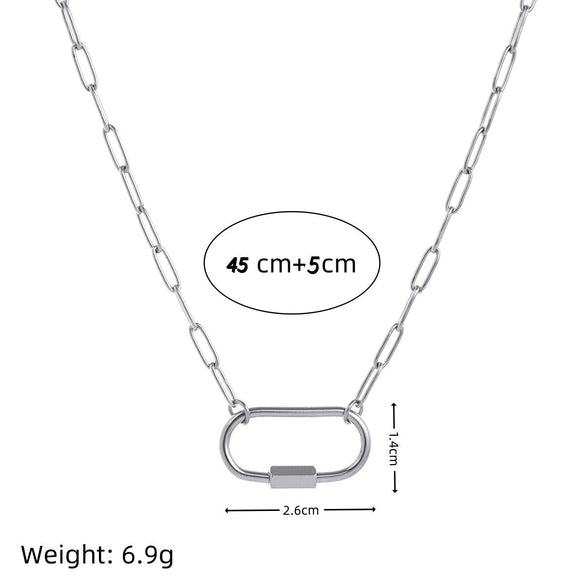 Fashion Versatile Necklace Accessories Stainless Steel Titanium Steel Geometric Electroplating Light Luxury Style Unisex