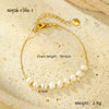 Fashion Versatile Pearl Adjustable Stainless Steel 18K Gold Plated Bracelet For Women