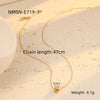 Fashion Versatile Round Zircon Pendant Stainless Steel Necklace With Electroplating