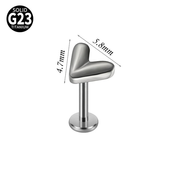 Fashion Vshaped Tulip Flower Lip Heart Shape G23 Titanium Zircon Electroplated Piercing Inner Tooth Earrings