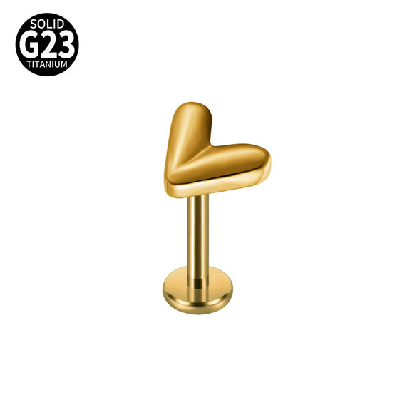 Fashion Vshaped Tulip Flower Lip Heart Shape G23 Titanium Zircon Electroplated Piercing Inner Tooth Earrings