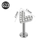 Fashion Vshaped Tulip Flower Lip Heart Shape G23 Titanium Zircon Electroplated Piercing Inner Tooth Earrings