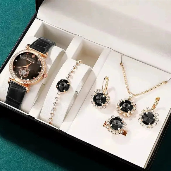 Fashion Watch Jewelry Set Alloy And Stainless Steel Round Dial