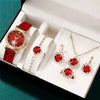 Fashion Watch Jewelry Set Alloy And Stainless Steel Round Dial