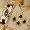 Fashion Watch Jewelry Set Alloy And Stainless Steel Round Dial