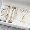 Fashion Watch Jewelry Set Alloy And Stainless Steel Round Dial